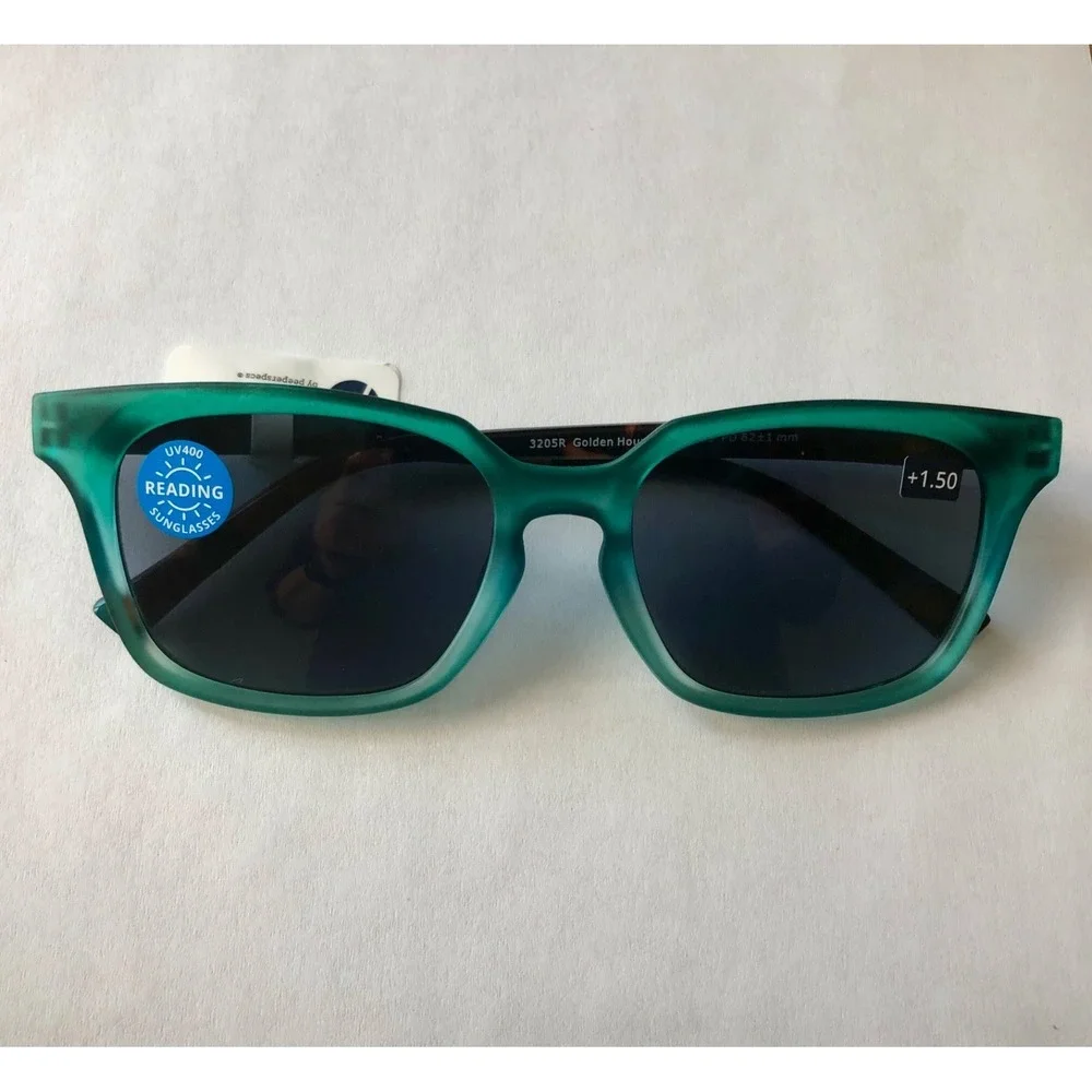 New Peepers Green Golden Hour Sun Reading Glasses +1.50